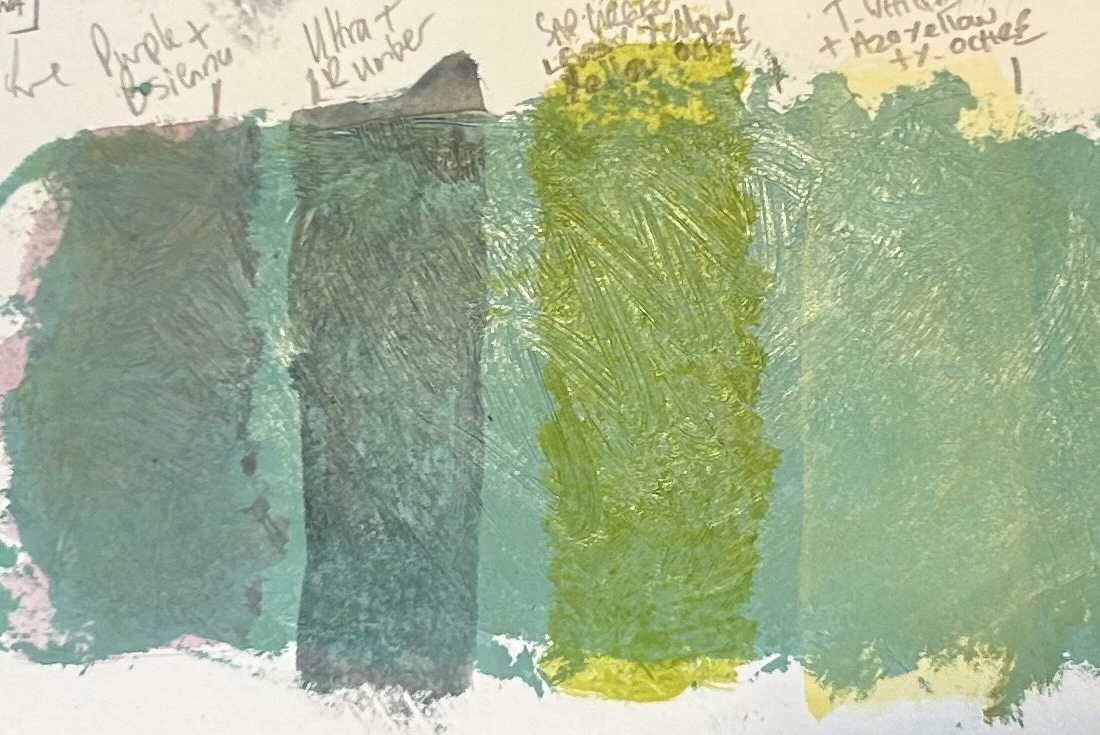 Colour study — phthalo greens
